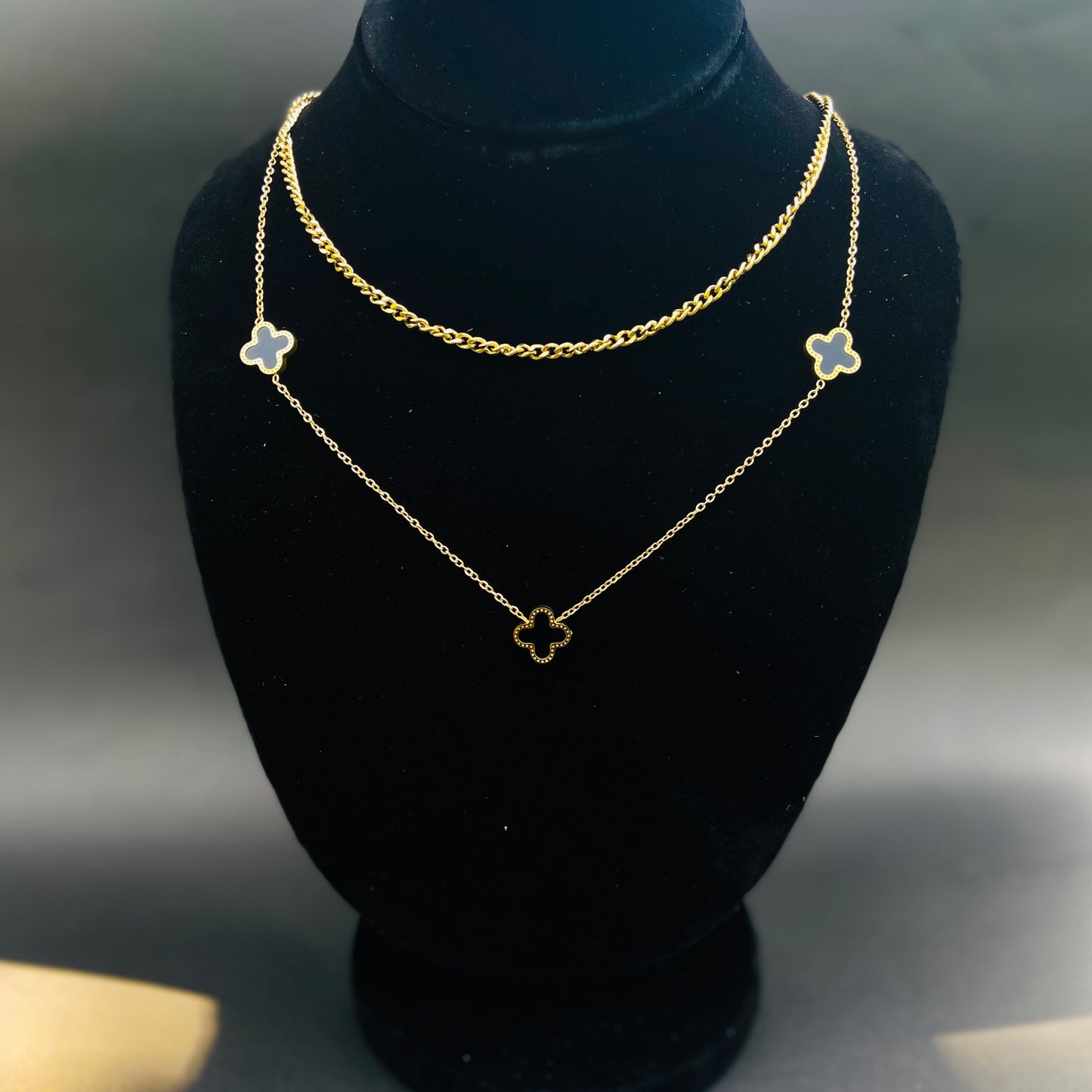 Double Chain Leaf Necklace