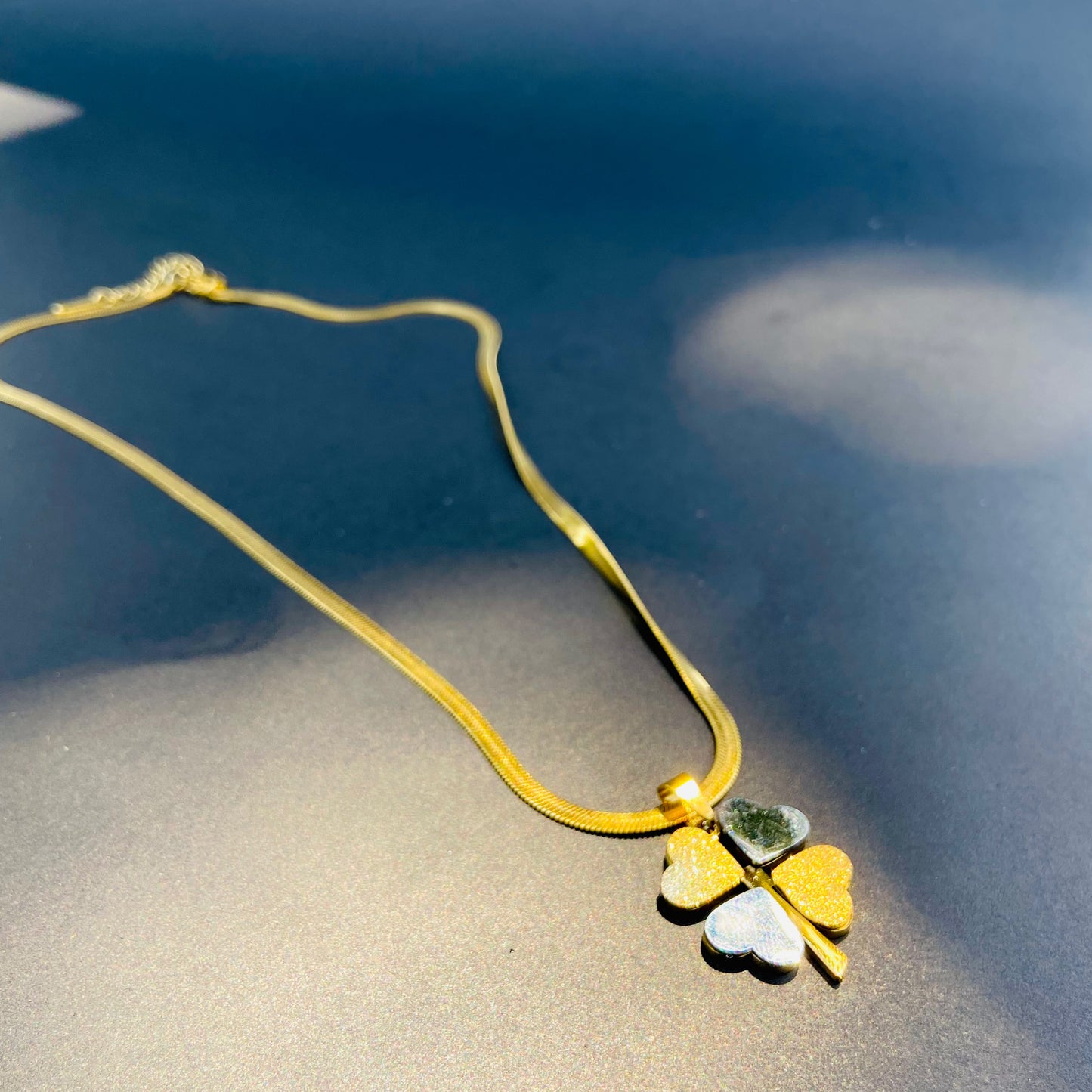 Black Enamel Trio Necklace