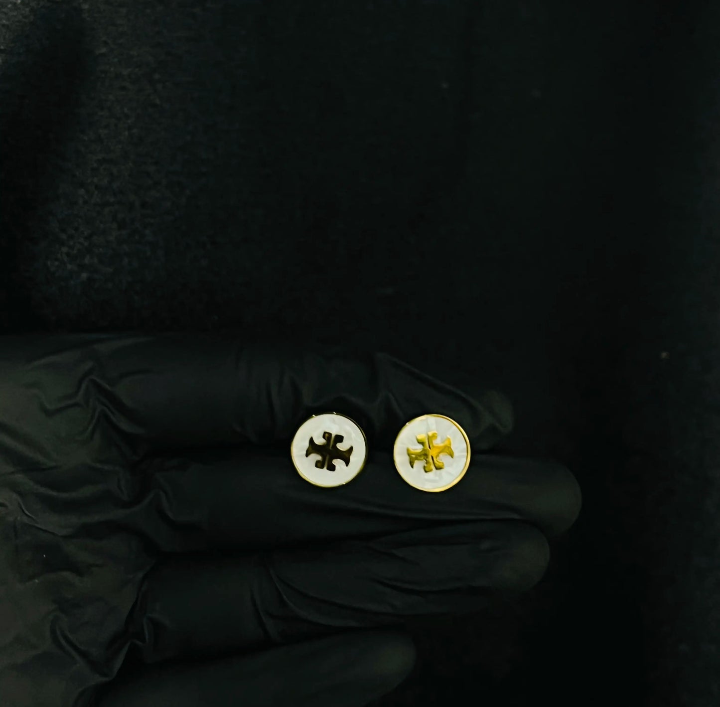 White Surface Earrings