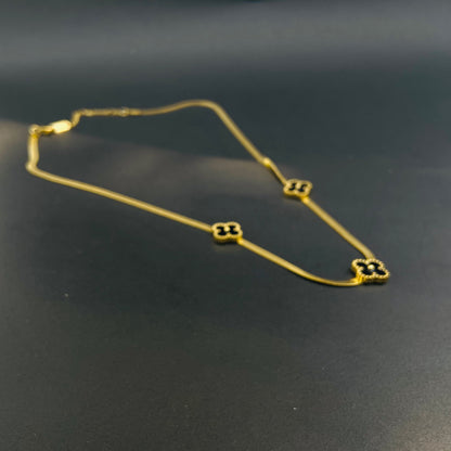 Cross Petal Enamel Necklace