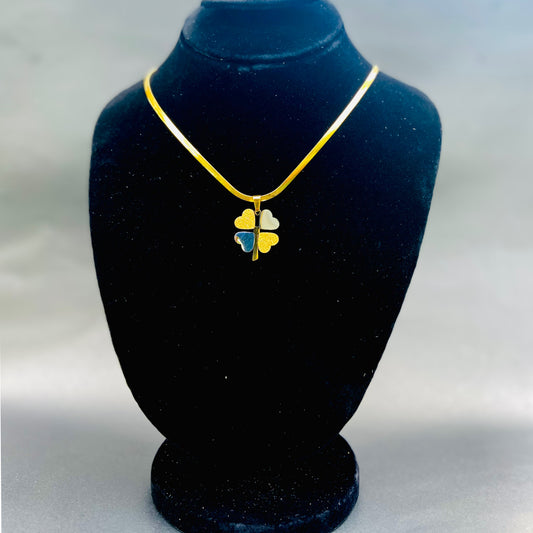 Black Enamel Trio Necklace