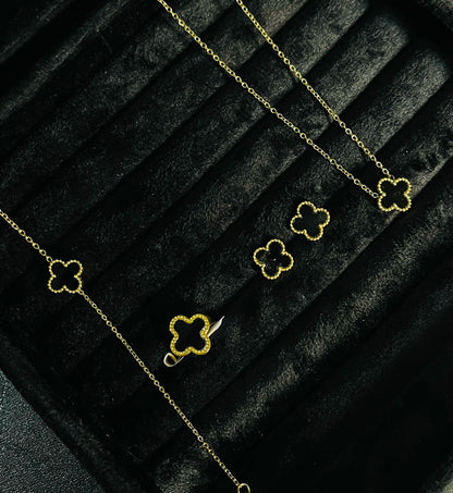 4 in 1 single Black Leaf Clover set