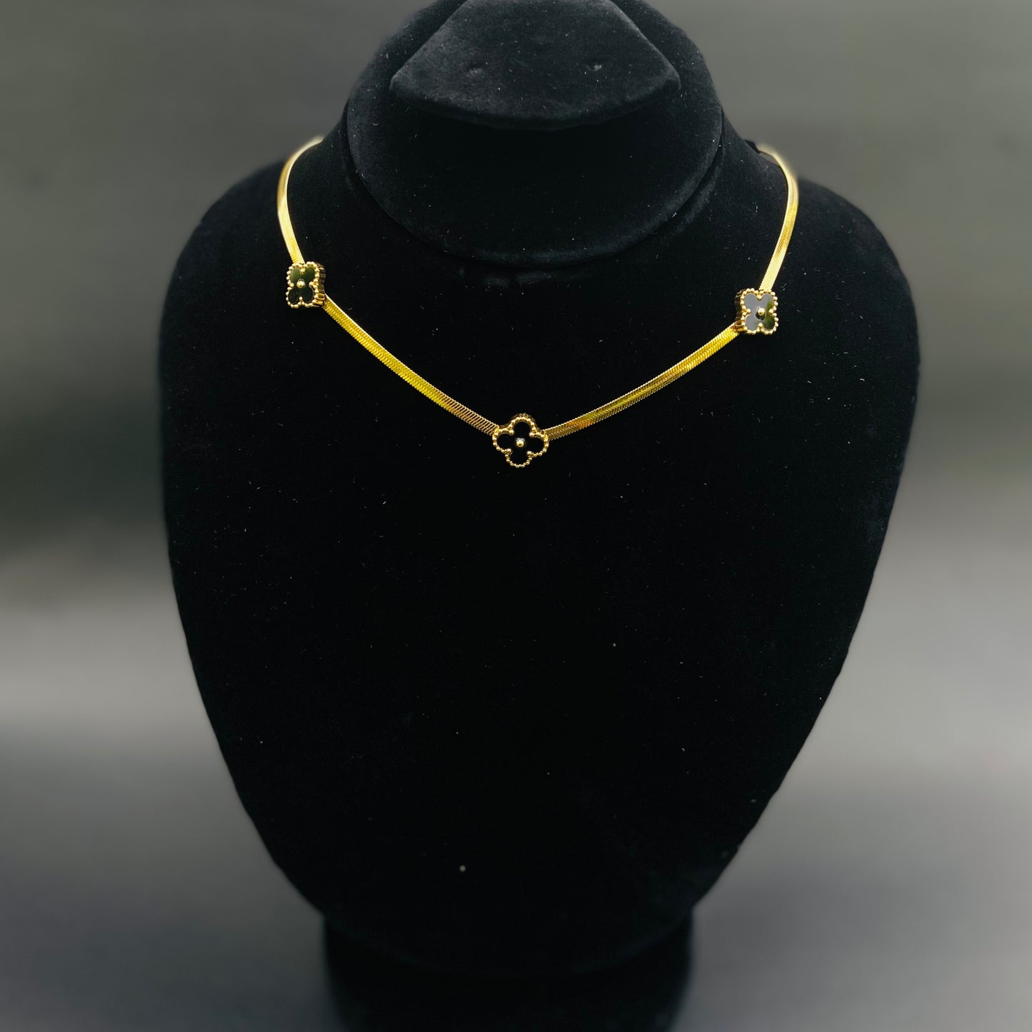 Cross Petal Enamel Necklace