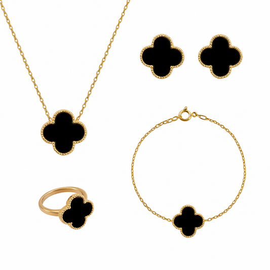 4 in 1 single Black Leaf Clover set