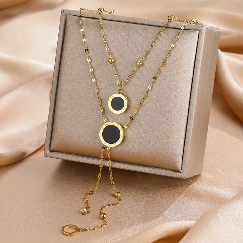 Stainless Steel Roman Numerals Necklace